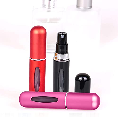 VEGCOO 6PCS Atomizador Perfume Recargable, Mini Spray de Perfume Portátil, Botella Vacío Pulverizador Viaje 5ml (B)