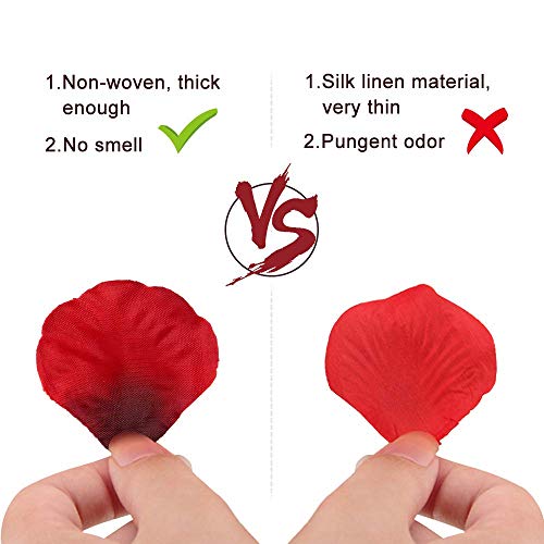 Vegena 2500 Piezas Pétalos de Rosa, Pétalos de Rosa en Seda Artificiales Rojo para Bodas Confeti, Fiestas, día de San Valentín y Ambiente Romántico (Roja)