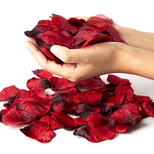 Vegena 2500 Piezas Pétalos de Rosa, Pétalos de Rosa en Seda Artificiales Rojo para Bodas Confeti, Fiestas, día de San Valentín y Ambiente Romántico (Roja)