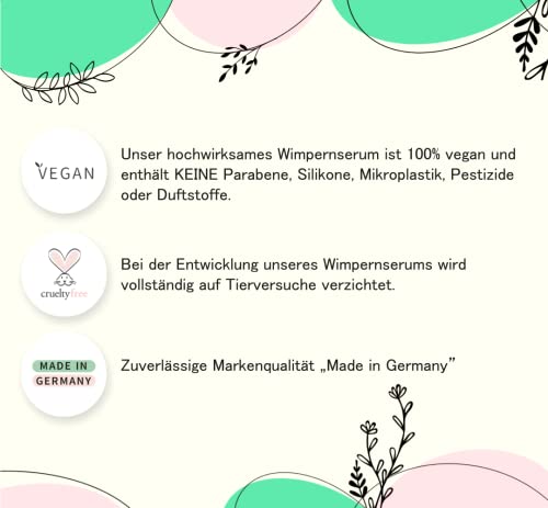Vegolash- Sérum crece pestañas, VEGANO para pestañas largas y voluminosas, MADE in GERMANY, Booster para un rápido crecimiento, 3ml
