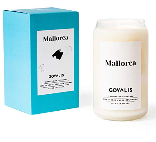 Vela Aromática Mallorca | Cera de Soja 100% Natural | 100 horas, Vela Perfumada Grande en Vaso, Viaje Recuerdos de Mallorca, Olor fresco, Regalos Originales Amigos, Decoración, Yoga, Hogar, Baño