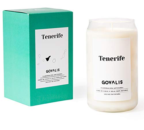 Vela Aromática Tenerife | Cera de Soja 100% Natural | 100 horas, Vela Perfumada Grande en Vaso, Viajes Recuerdos de Tenerife, Regalos Originales para Amigos, Decoración, Yoga, Dormitorio, Baño