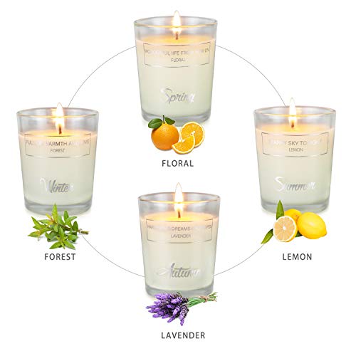 Vela Perfumada Juego de 12 Piezas, Mujer Regalos de Velas Aromaticas, 180 Horas Duración de la Aromaterapia para Relajación Fiesta Boda Baño Yoga de San Valentín, Aromaterapia, aliviar el estrés