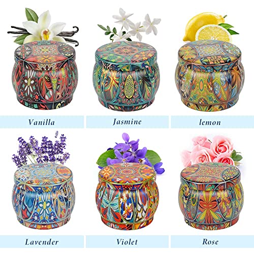 Velas Aromaticas Regalo Juegos de Velas 6 piezas 4onz, Velas Perfumadas con 100% Cera de Soja, Aliviar el Estrés Vela Aromatica Regalo Mujer para Cumpleaños,Año Nuevo,Día de San Valentín