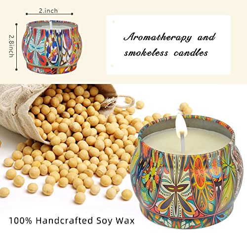 Velas Aromaticas Regalo Juegos de Velas 6 piezas 4onz, Velas Perfumadas con 100% Cera de Soja, Aliviar el Estrés Vela Aromatica Regalo Mujer para Cumpleaños,Año Nuevo,Día de San Valentín