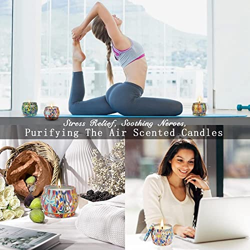 Velas Aromaticas Regalo Juegos de Velas 6 piezas 4onz, Velas Perfumadas con 100% Cera de Soja, Aliviar el Estrés Vela Aromatica Regalo Mujer para Cumpleaños,Año Nuevo,Día de San Valentín