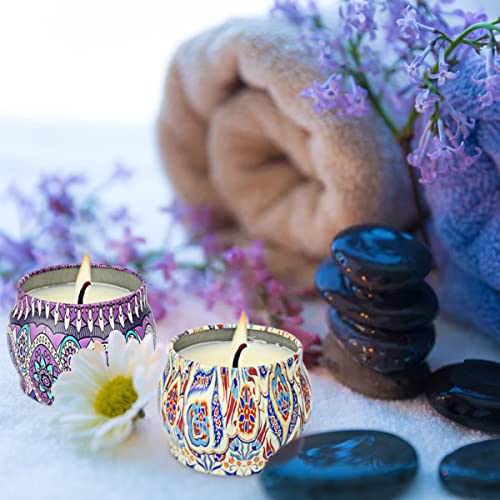 Velas Aromaticas, Velas Perfumadas Juego de 4 Piezas, Velas de Cera de Soja Natural para Aromaterapia Relajación Baño Yoga Cumpleaños, Día de la Madre y Regalo de San Valentín