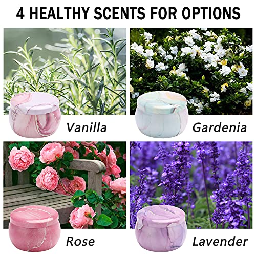Velas Perfumadas, DASIAUTOEM Velas Perfumadas Aromaticas, Cera de Soja Natural, Aromaterapia Velas de Regalo para Mujeres, Aliviar el Estrés, Pétalos Velas para Boda San Valentín Regalos