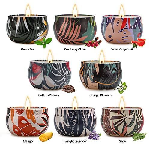 Velas Perfumadas Juego de 8 Piezas, Velas Aromaticas 8x2.5OZ, Regalo de Velas de Aromaterapia Cera de Soja(15-20 Hora), Boda Baño Yoga Cumpleaños Navidad Día de San Valentín Regalos