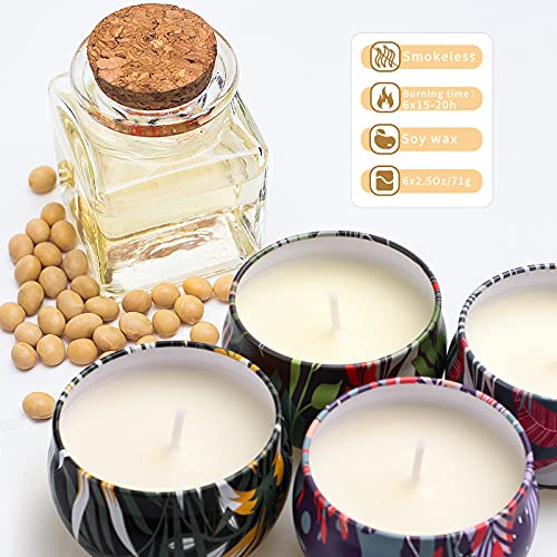Velas Perfumadas Juego de 8 Piezas, Velas Aromaticas 8x2.5OZ, Regalo de Velas de Aromaterapia Cera de Soja(15-20 Hora), Boda Baño Yoga Cumpleaños Navidad Día de San Valentín Regalos