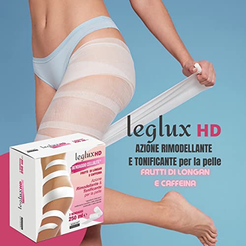 Vendas Drenantes Piernas HD con Frutas de Longan y cafeína de acción remodelante y tonificante | 2 vendas reductoras y drenantes para tratamientos estéticos | 250 ml de principio activo para venda