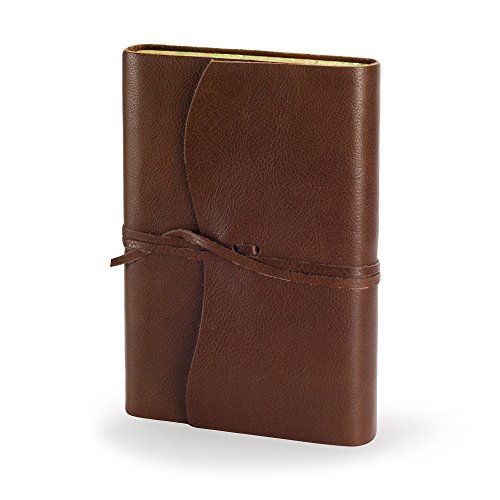 Venezia Romantica A5 Journal Intime / Carnet de Notes en cuir de fabrication artisanale Italienne, Cadeau Spécial, Journal de Voyage, Notebook A5 (15x21 cm) Brun