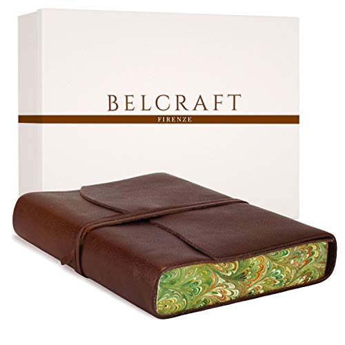 Venezia Romantica A5 Journal Intime / Carnet de Notes en cuir de fabrication artisanale Italienne, Cadeau Spécial, Journal de Voyage, Notebook A5 (15x21 cm) Brun