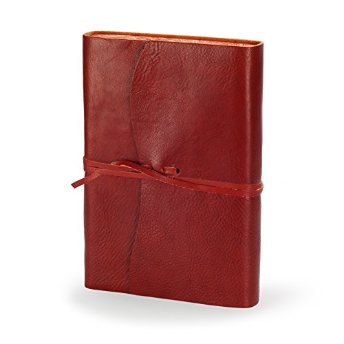 Venezia Romantica A5 Journal Intime / Carnet de Notes en cuir de fabrication artisanale Italienne, Cadeau Spécial, Journal de Voyage, Notebook A5 (15x21 cm) Rouge