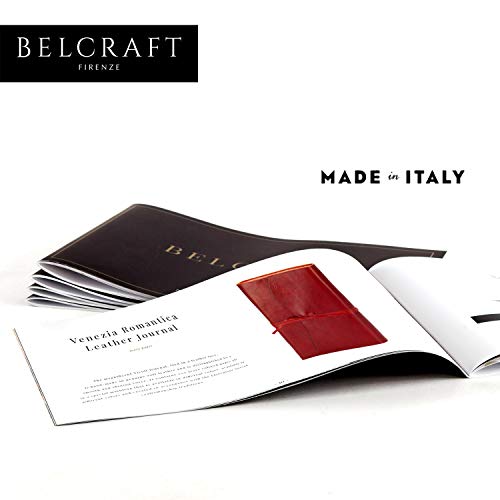 Venezia Romantica A5 Journal Intime / Carnet de Notes en cuir de fabrication artisanale Italienne, Cadeau Spécial, Journal de Voyage, Notebook A5 (15x21 cm) Rouge