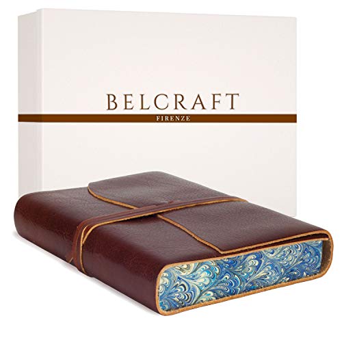 Venezia Romantica Journal Intime/Carnet de Notes en cuir de fabrication artisanale Italienne, Journal de Voyage, Notebook, Cadeau Spécial (12x17 cm)