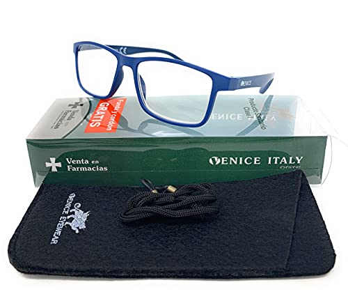 VENICE EYEWEAR OCCHIALI | Gafas de lectura 2 en 1 . SUPLEMENTO POLARIZADO IMAN unisex Venice. Protege tus ojos de la fatiga y del sol. Blue +2,00