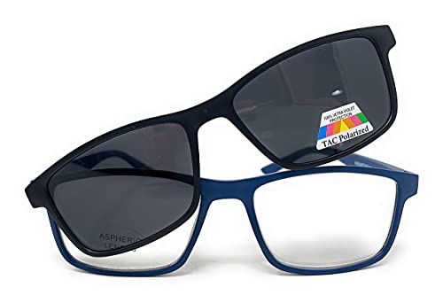 VENICE EYEWEAR OCCHIALI | Gafas de lectura 2 en 1 . SUPLEMENTO POLARIZADO IMAN unisex Venice. Protege tus ojos de la fatiga y del sol. Blue +2,00