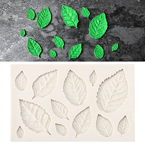Venta loca Molde de silicona en forma de hojas, Molde de pastel de fondant Herramienta de bricolaje para decorar moldes de Sugarcraft de chocolate creativo
