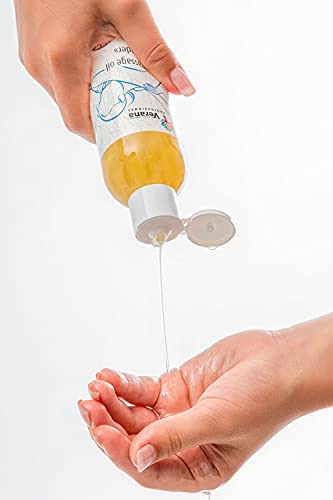 Verana Aceite de masaje corporal Lavanda, cosmética natural para todos los tipos de piel, efecto revitalizante e hidratante, calma el sistema nervioso, aromaterapia de calidad, 250 ml