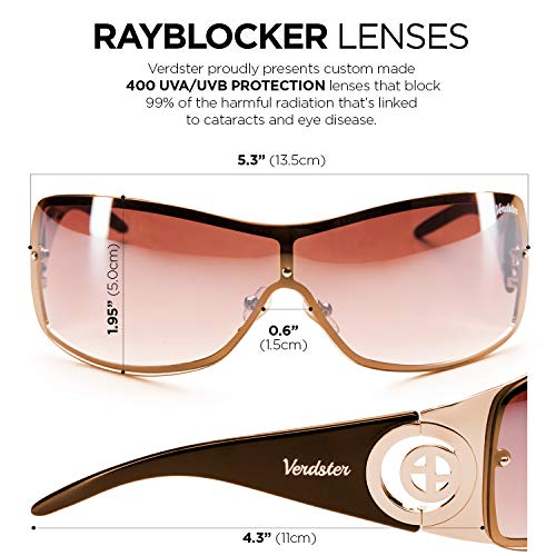 Verdster Gafas de Sol para Mujer Extra Grandes de Moda Gafas de Sol Envolventes No Polarizadas Gafas de Sol Grandes Cosmo Maroon