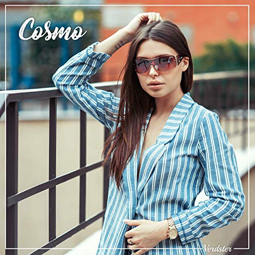Verdster Gafas de Sol para Mujer Extra Grandes de Moda Gafas de Sol Envolventes No Polarizadas Gafas de Sol Grandes Cosmo Maroon