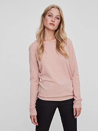 Vero Fashion NOS Vmcare Estructura LS Blusa O-cuello Suéter Noos, Rosa Misty Rose), 42 (Talla del fabricante: Large) para Mujer