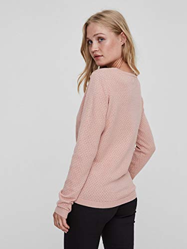 Vero Fashion NOS Vmcare Estructura LS Blusa O-cuello Suéter Noos, Rosa Misty Rose), 42 (Talla del fabricante: Large) para Mujer