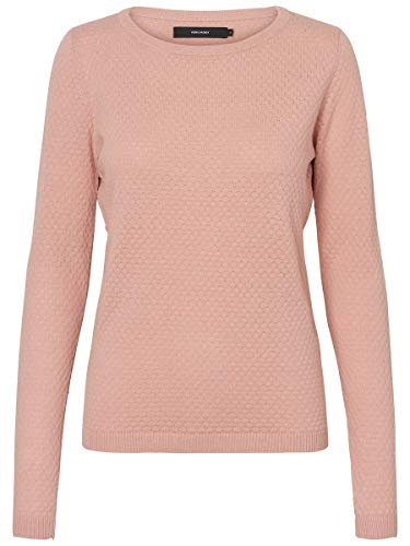 Vero Fashion NOS Vmcare Estructura LS Blusa O-cuello Suéter Noos, Rosa Misty Rose), 42 (Talla del fabricante: Large) para Mujer