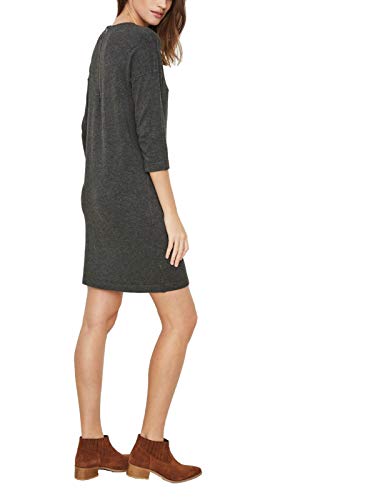 VERO MODA VMGLORY VIPE AURA 3/4 DRESS NOOS, vestido Mujer, Gris (Dark Grey Melange), 36 (Talla del fabricante: Small)