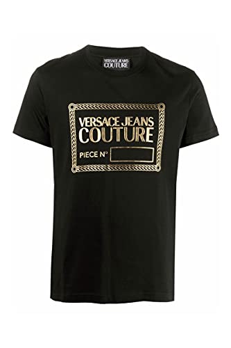 Versace Jeans Couture - Camiseta de hombre, color negro, 71GAHT27CJ00T G89 (899+948), Negro , L
