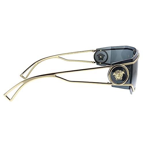 Versace VE 2226 100287 Gold Metal Shield Gafas de sol gris lente