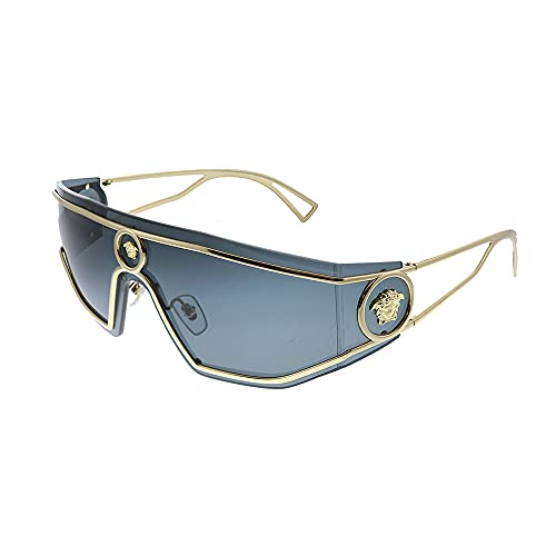 Versace VE 2226 100287 Gold Metal Shield Gafas de sol gris lente