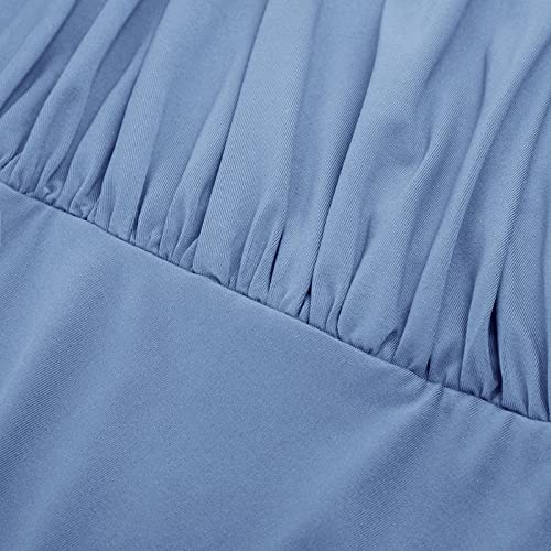 Vestido Color Sólido para Mujer Sexy Cintura Alta Clubwear Dress de Moda Falda Vestido Otoño Primavera Invierno Azul S