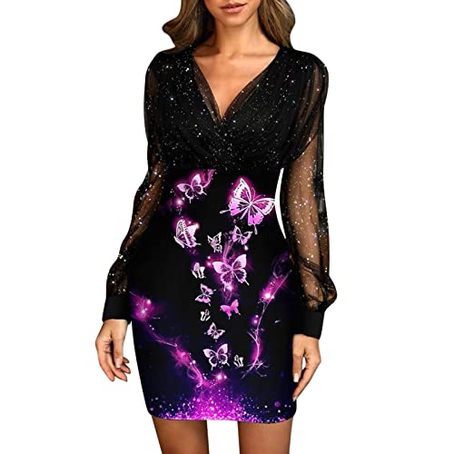 Vestido de tirantes para mujer, sexi y elegante, con acabado en flecos, para fiestas, clubes, malva, M
