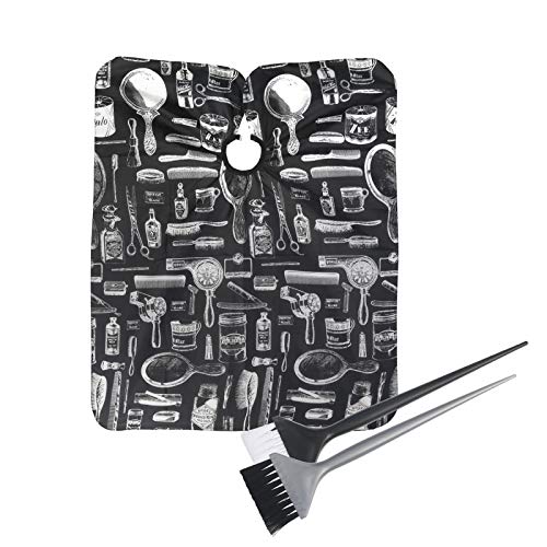 Vestido del peluquería KATOOM 3pcs delantal salón de belleza con pinceles para teñir a colorear corte de cabello para hombres mujeres niños en barbería casa club residencia de la escuela