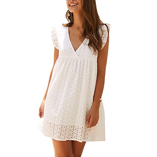Vestido Midi De Una Pieza De Encaje De Manga Corta con Cuello En V Y Manga Corta De Aliexpress Tongxia De Quality Commuter para Mujer