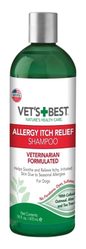 Vet's Best Champú para Perros de Alivio de la Picazón de Alergia | Limpia y Alivia el malestar causado por Las alergias estacionales, 470ml