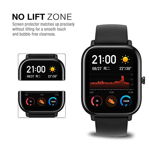 VGUARD 6 Piezas Protector de Pantalla para Huami Amazfit GTS, [Cobertura Completa] [líquida Instalar] [No Burbujas] HD Transparente TPU Suave láminas Protectora