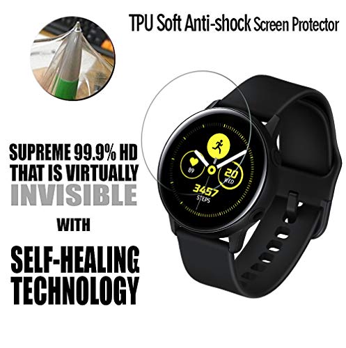 VGUARD 6 Piezas Protector de Pantalla para Samsung Galaxy Watch Active 2 44mm, [Cobertura Completa] [líquida Instalar] [No Burbujas] HD Transparente TPU Suave láminas Protectora