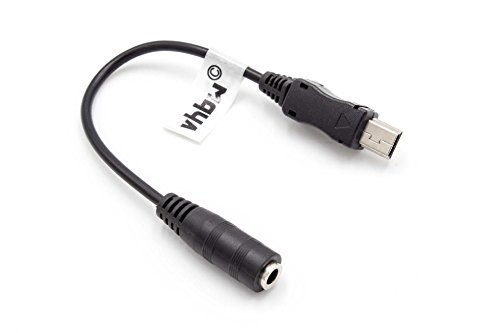 vhbw Cable Adaptador Audio 3,5mm a USB Mini para cámaras GoPro Hero 3, 3+, 4, 4+ Black Edition, White Edition, Silver Edition