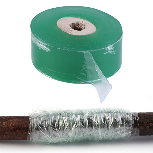 ViaGasaFamido 100m / 328ft Cinta de Cultivo Injerto Planta Jardineria Barrera Antihumedad Estirada Clara Floristería Película Bio-degradable Autoadhesivo Plántula Cinta De Injerto De Vivero
