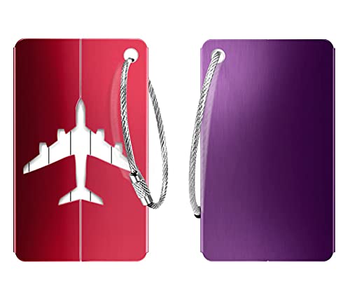 Viaje Luggage ID Tag para Maletas Equipaje Etiqueta Metálica para Equipaje para Avión Etiqueta de Equipaje de Aluminio para Etiquetas de Identificación de Equipaje, Juego de 6 piezas