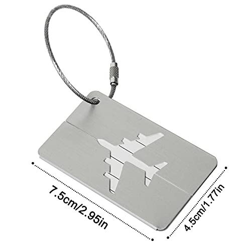 Viaje Luggage ID Tag para Maletas Equipaje Etiqueta Metálica para Equipaje para Avión Etiqueta de Equipaje de Aluminio para Etiquetas de Identificación de Equipaje, Juego de 6 piezas