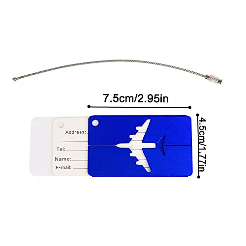Viaje Luggage ID Tag para Maletas Equipaje Etiqueta Metálica para Equipaje para Avión Etiqueta de Equipaje de Aluminio para Etiquetas de Identificación de Equipaje, Juego de 6 piezas