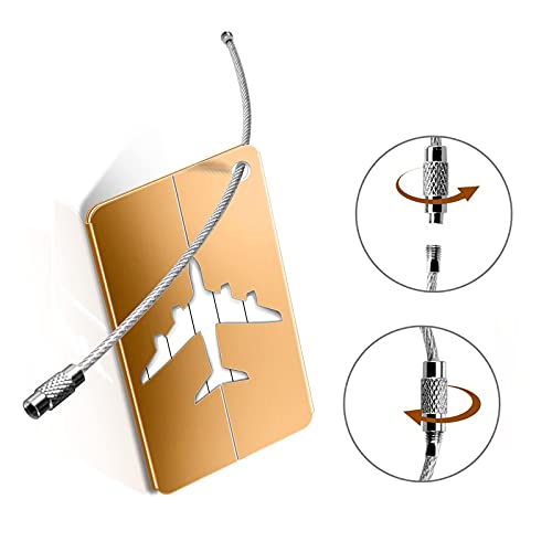 Viaje Luggage ID Tag para Maletas Equipaje Etiqueta Metálica para Equipaje para Avión Etiqueta de Equipaje de Aluminio para Etiquetas de Identificación de Equipaje, Juego de 6 piezas