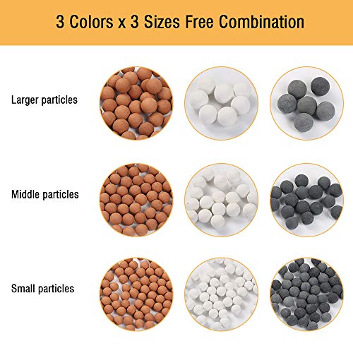 Vicloon Bolas Minerales, 9 Packs Iones Negativos de Bolas de Mineral, Adecuado para filtro iónico para cabezal de ducha, purifica el agua de la ducha que rejuvenece la piel y el cabello