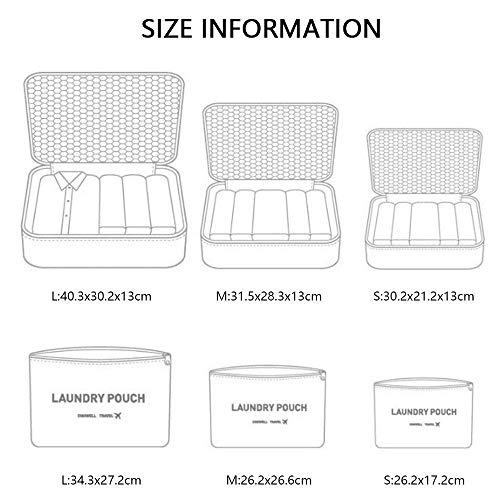 Vicloon Organizador de Maletas, 8 Piezas Bolsas Organizadoras Maleta, Impermeable Organizadores Maleta Viaje Equipaje Incluir 3 Cubos de Embalaje, 3 Bolsos de la Compresión y 2 Bolsas de Zapatos