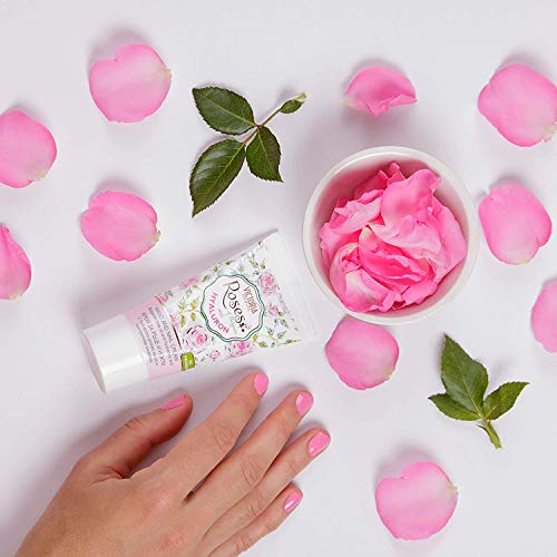 Victoria Beauty - Crema de manos y crema de uñas con aceite de rosa y ácido hialurónico para manos muy secas y agrietadas, crema hialurónico (1 x 50 ml).