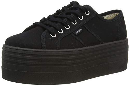victoria Plataforma VICTORIA Basket Barcelona Doble Lona Total Black 1105101-WOMEN para Mujer Negro 37